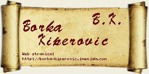 Borka Kiperović vizit kartica